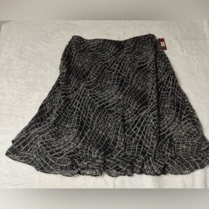 JM Collection  Abstract Print Midi A-Line Flare Skirt Lined size 18 women plus